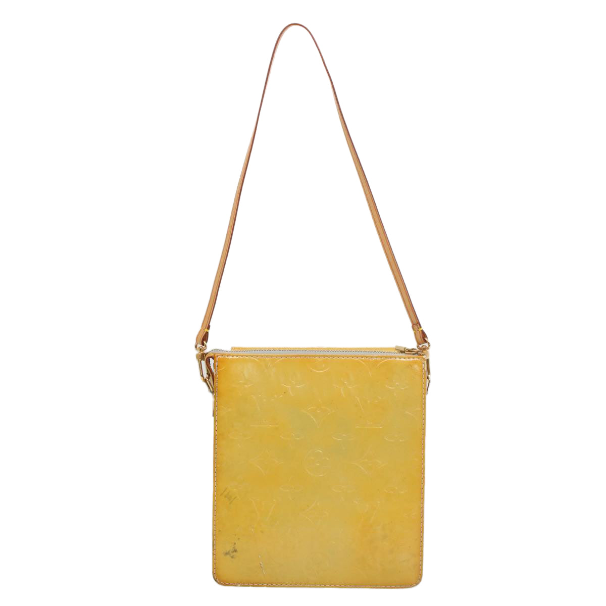 LOUIS VUITTON Monogram Vernis Motto Accessory Pouch Gris LV Auth ep1711