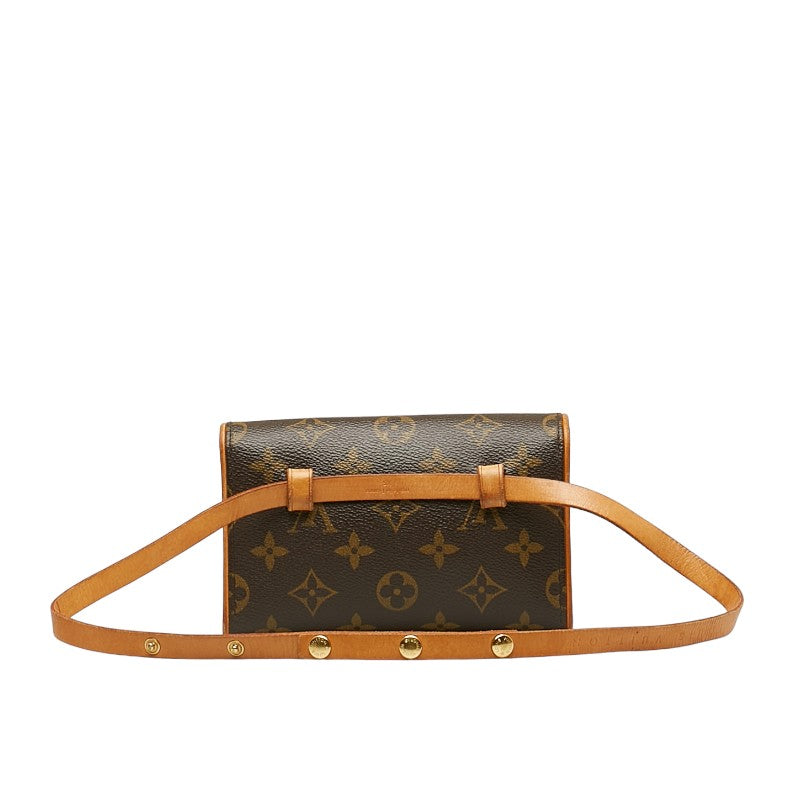 Louis Vuitton Monogram Pocket Florentine X Shoulder Bag Brown PVC Leather Lady Louis Vuitton
