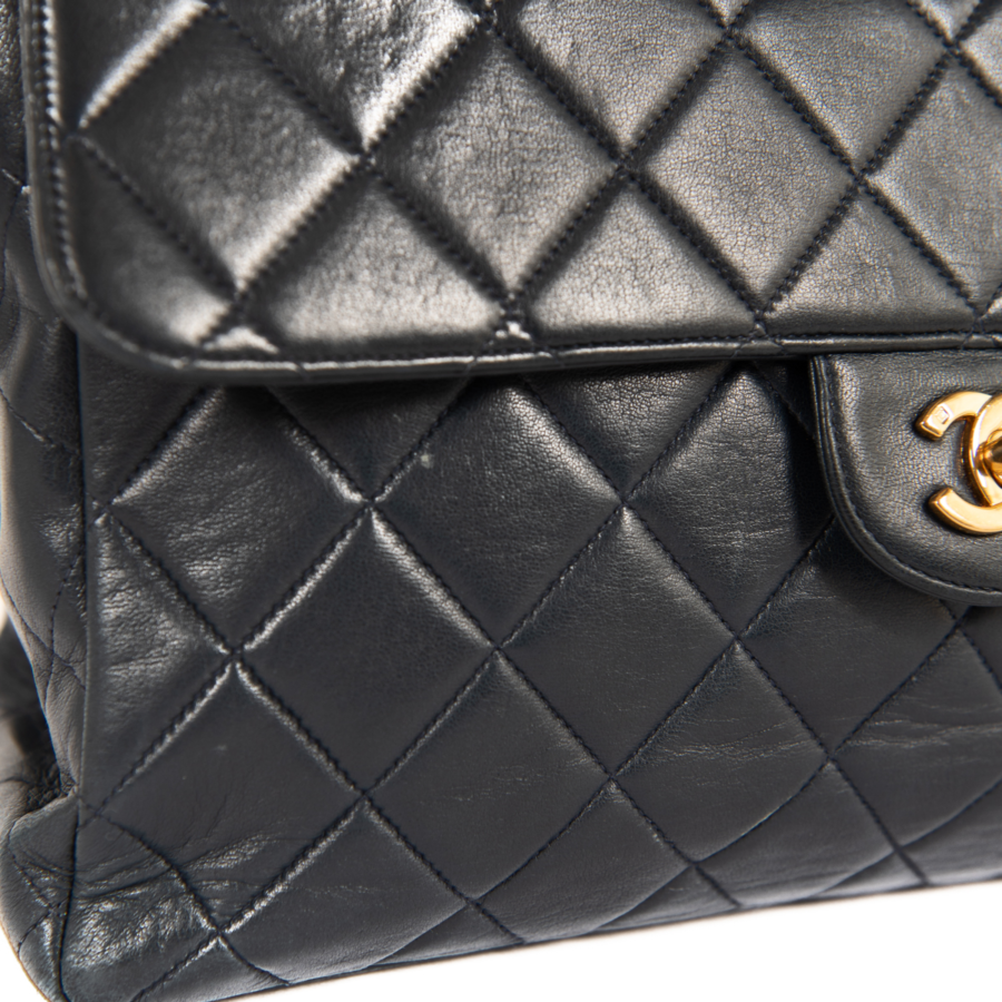 Chanel Navy Jumbo Double Sided Classic Flap Bag | Studio Nafay