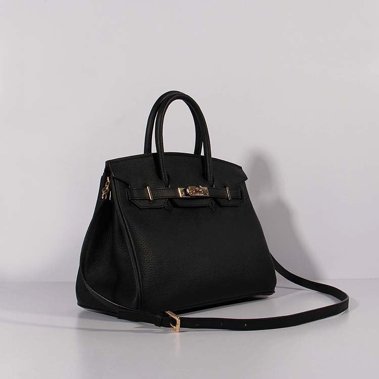 Hermes 30cm Birkin Bag Togo Leather with Strap Black Gold | Studio Nafay