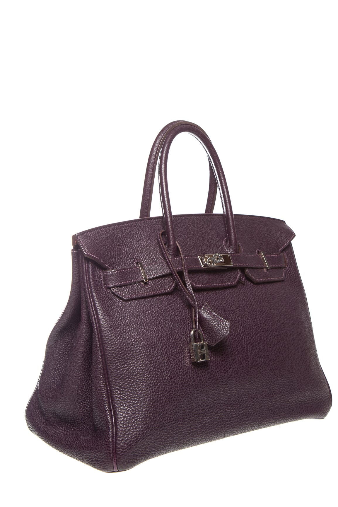 Hermès Raisin Clemence Leather Palladium Hardware 35cm Birkin Handbag