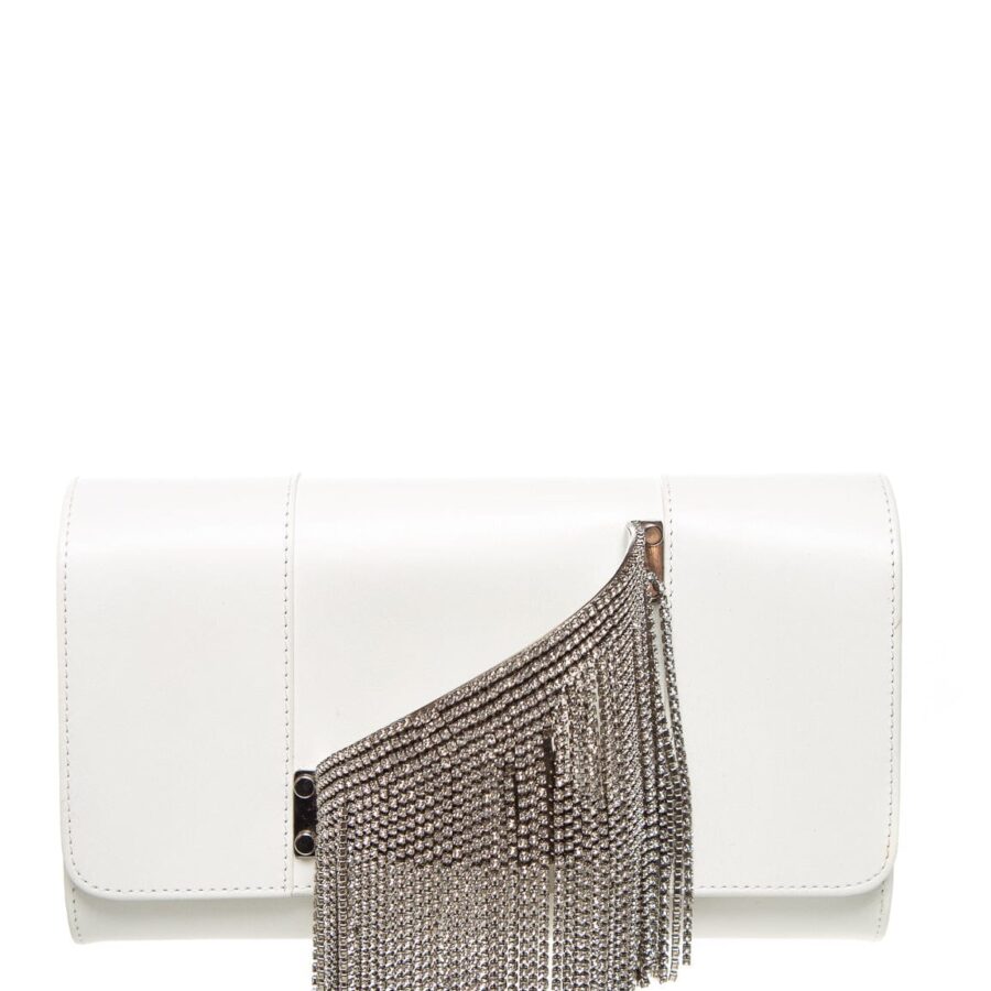 Perrin White & Silver Clutch | Studio Nafay