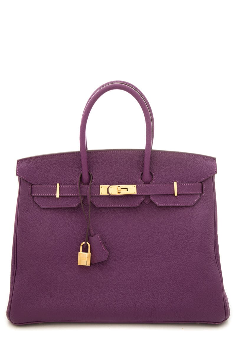 Hermes2012 Anemone 35cm Togo Birkin Handbag W/ Gold HW