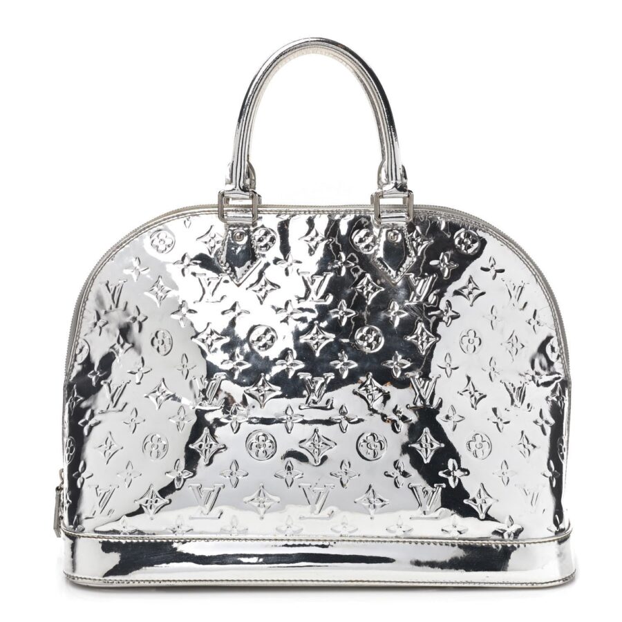 Louis Vuitton Alma MM Handbag Monogram Miroir Silver