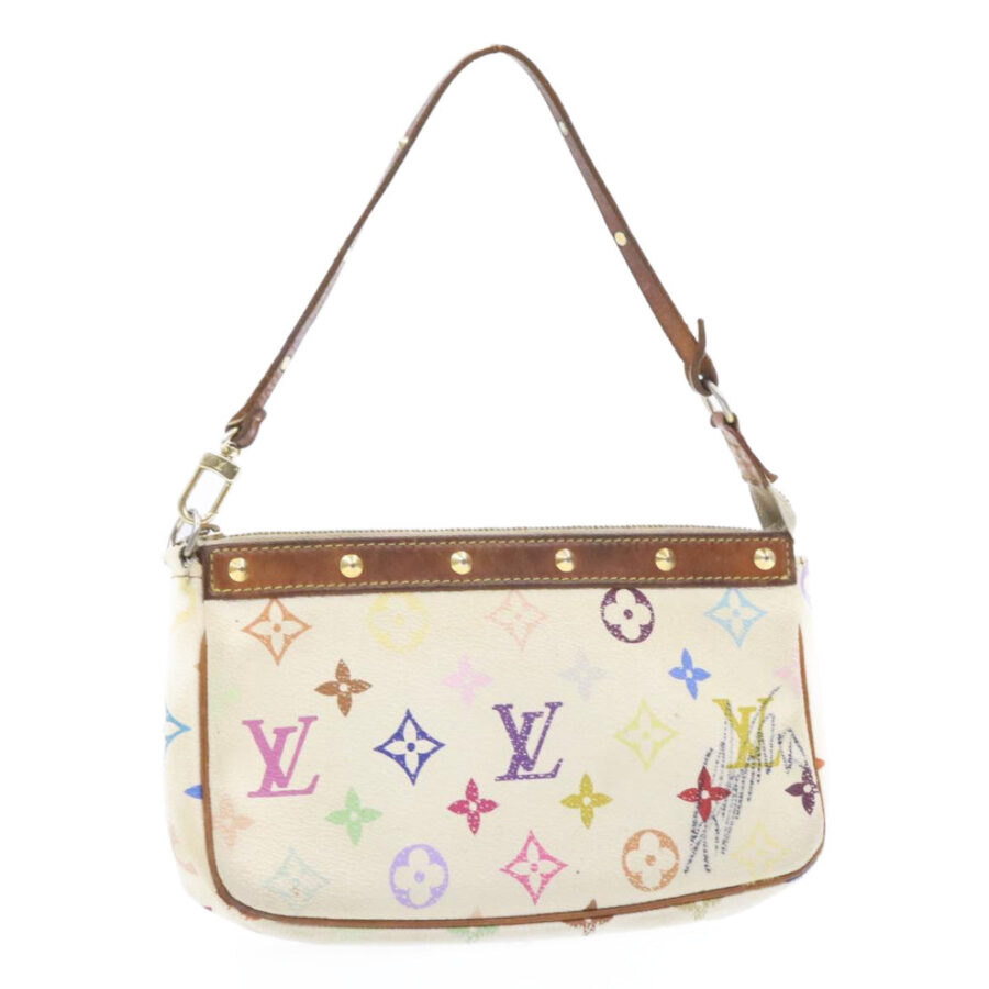 LOUIS VUITTON Multicolor Pochette Accessoires Pouch White LV Auth am266g | Studio Nafay