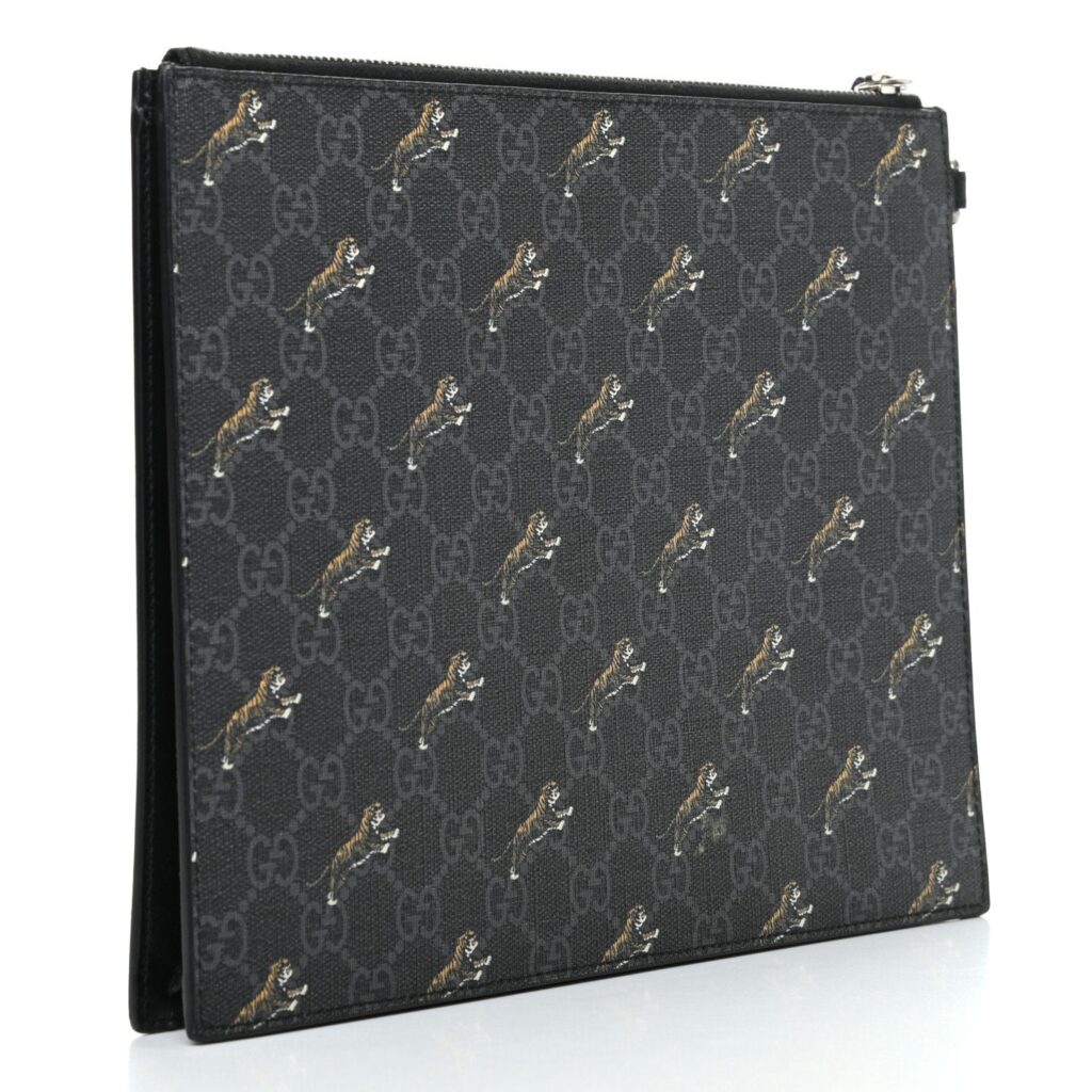 Gucci Black GG Supreme Monogram Tiger Print Clutch Bag 575136 - Product Image 2