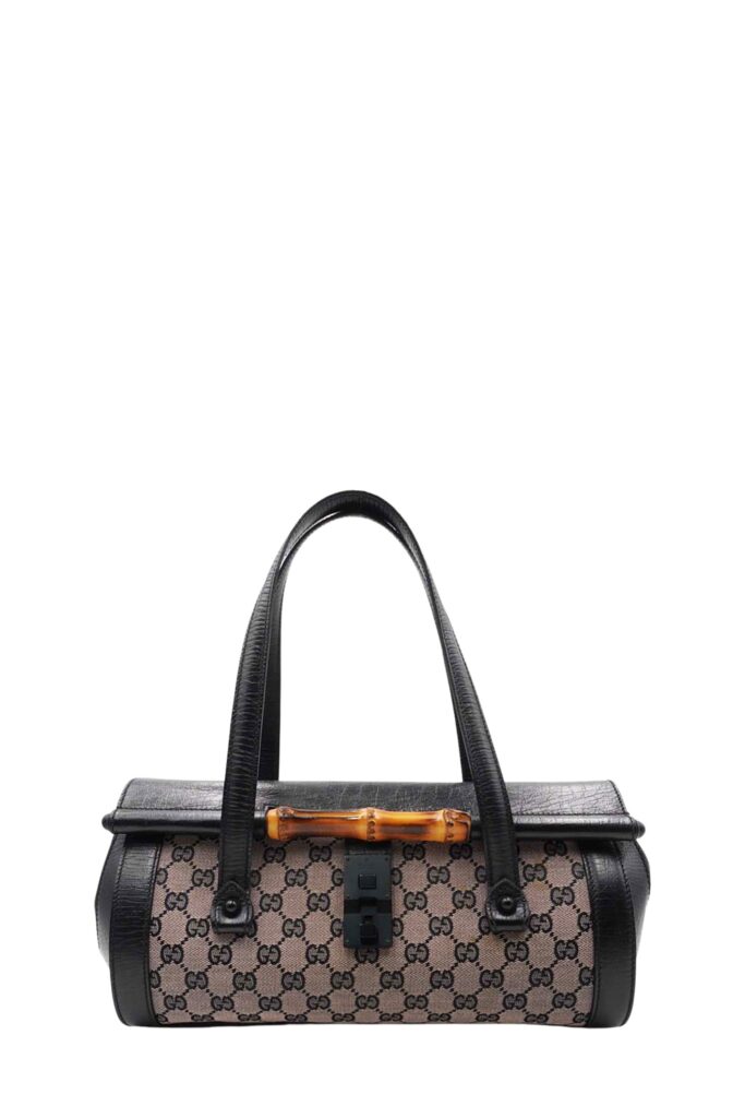 GG Canvas Bamboo Bullet Shoulder Bag Brown Black - Product Image 2