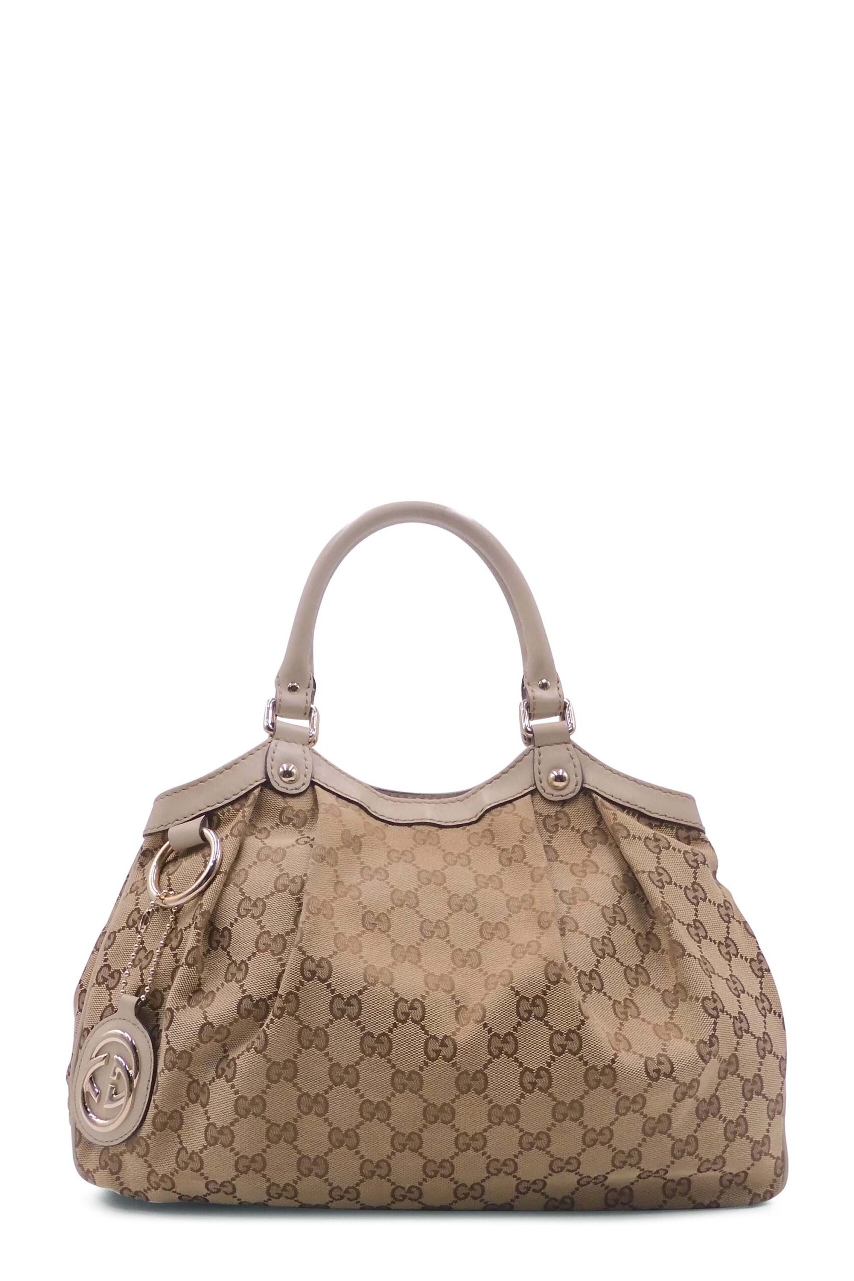 GG Canvas Sukey Boston Bag White