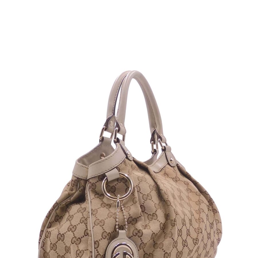 GG Canvas Sukey Boston Bag White | Studio Nafay