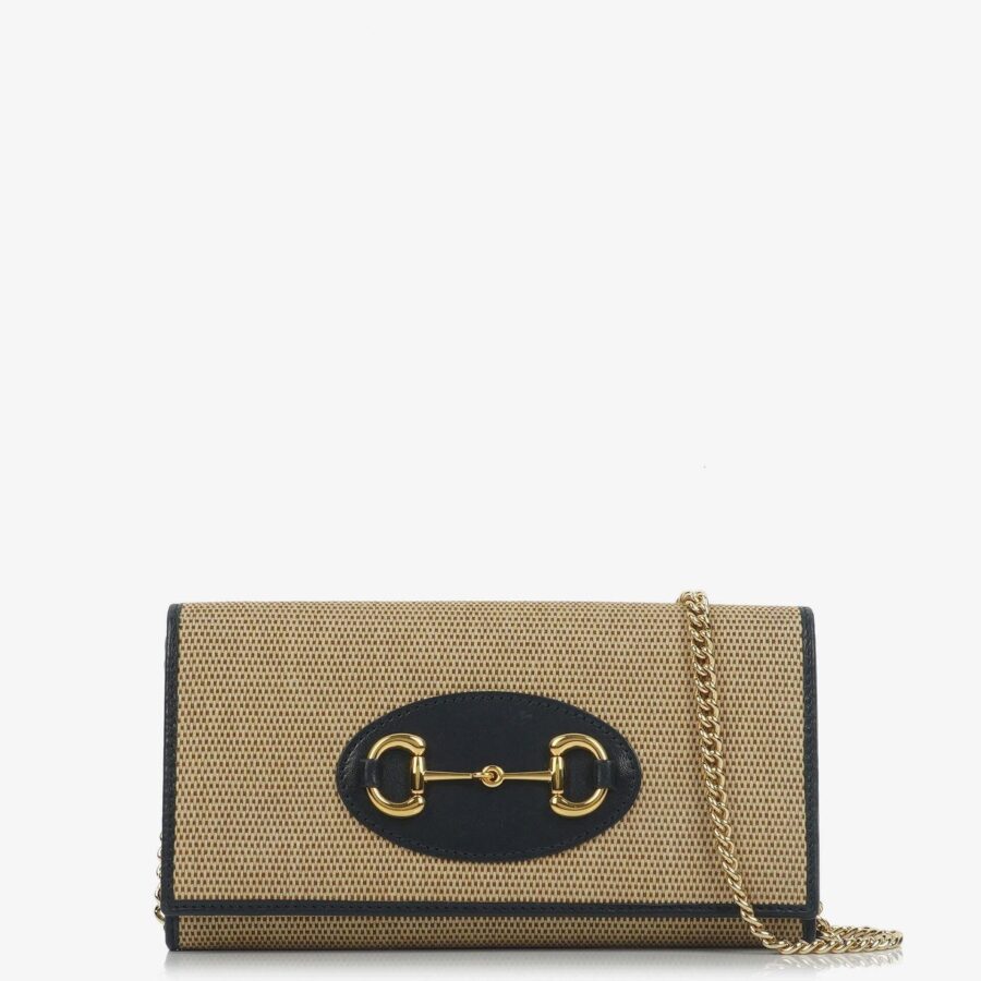 Gucci Horsebit Canvas Wallet on Chain | Studio Nafay