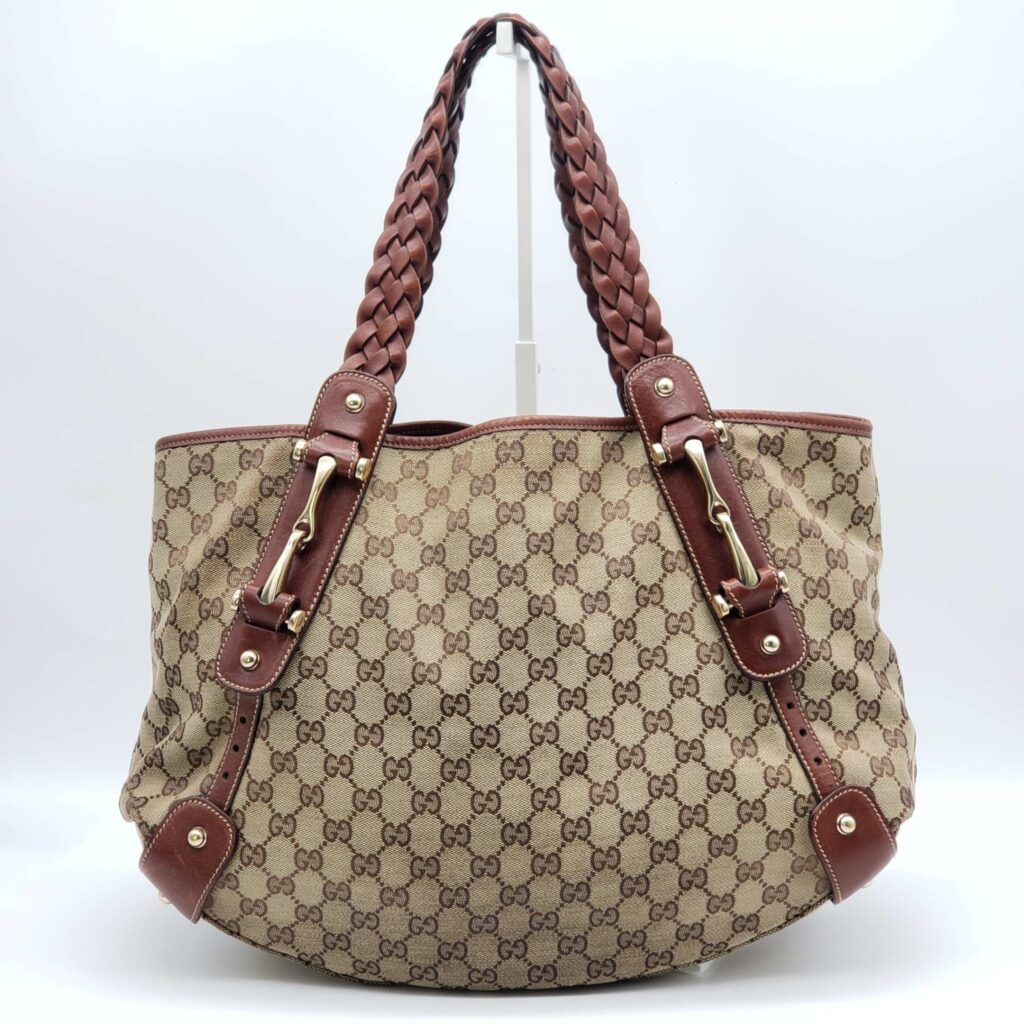 Gucci Leather and Canvas Brown Shoulder Bag - Product Image 2