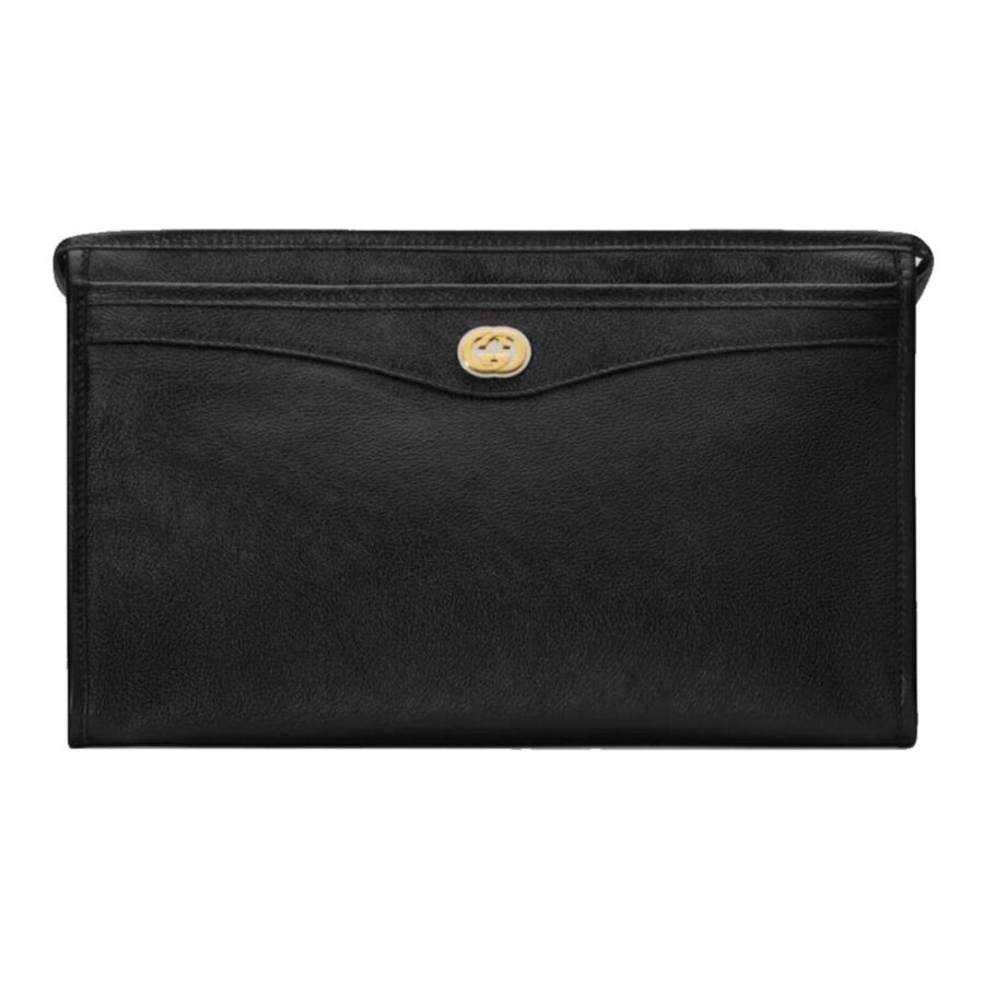 Gucci Morpheus Black Fluffy Calf Leather Cosmetic Pouch Bag | Studio Nafay
