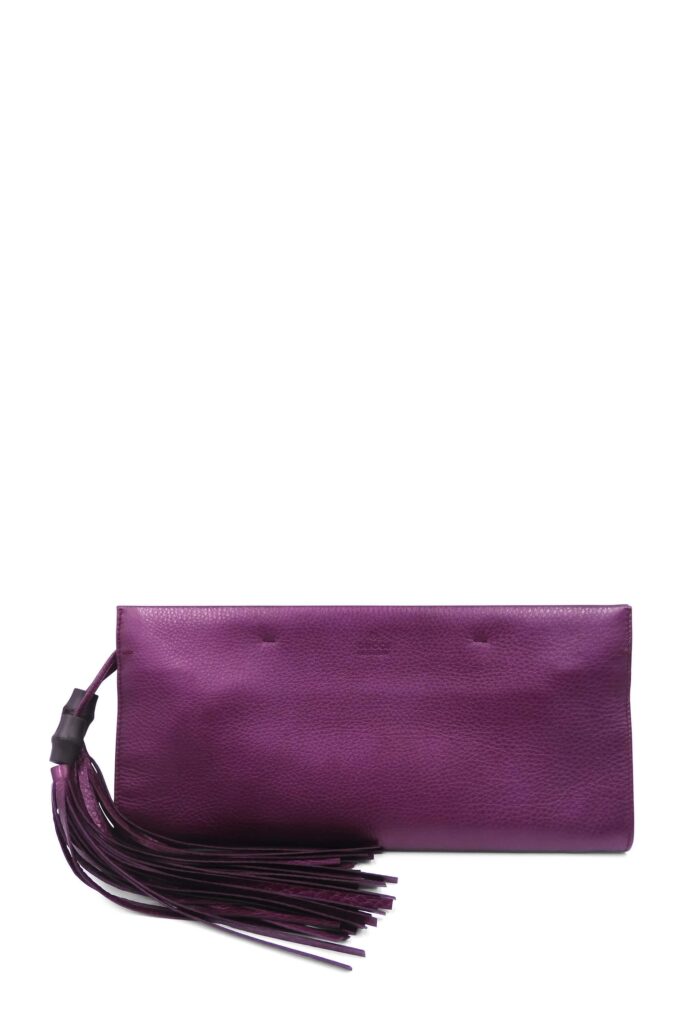 Nouveau Bamboo Tassel Clutch Purple - Product Image 2
