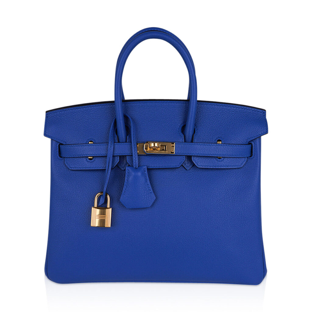 Hermes Birkin 25 Bag Blue Zellige Novillo Leather with Gold Hardware - Product Image 2