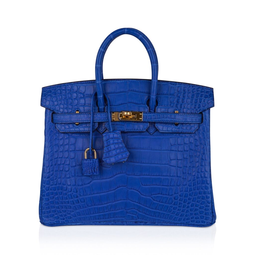 Hermes Birkin 25 Bag Blue Zellige Matte Alligator Gold Hardware - Product Image 2