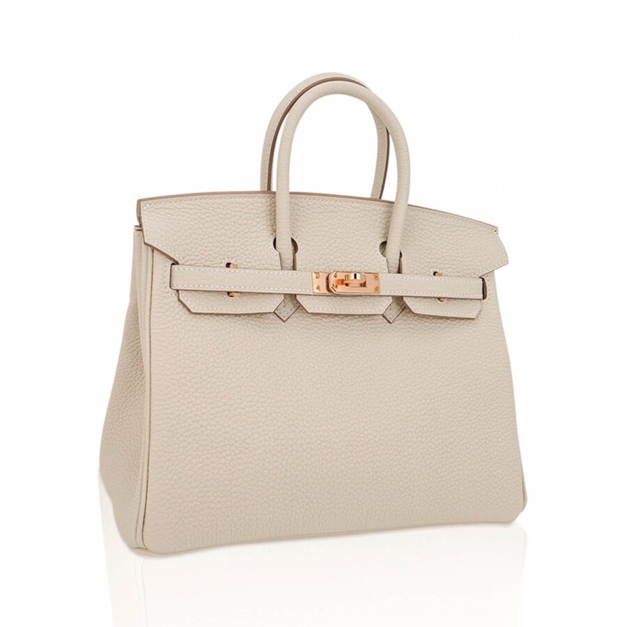 Hermes Birkin 25 Bag Craie Togo Leather with Rose Gold Hardware | Studio Nafay