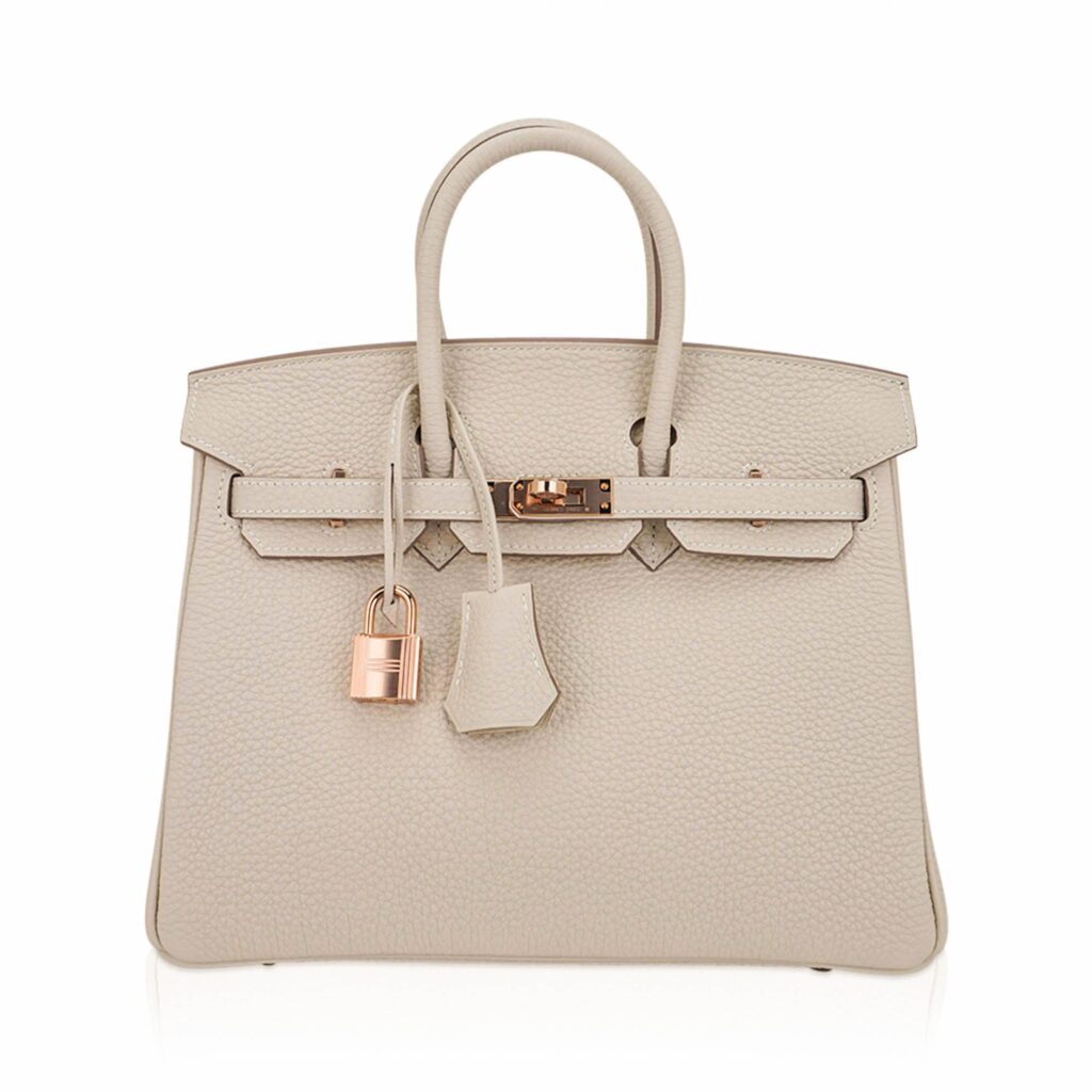 Hermes Birkin 25 Bag Craie Togo Leather with Rose Gold Hardware - Product Image 2