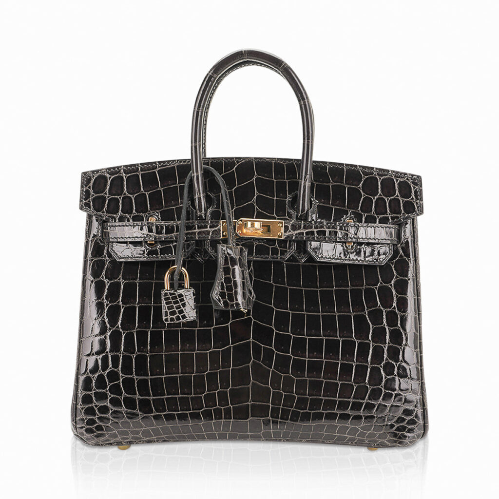 Hermes Birkin 25 Bag Graphite Crocodile with Palladium Hardware - Product Image 2