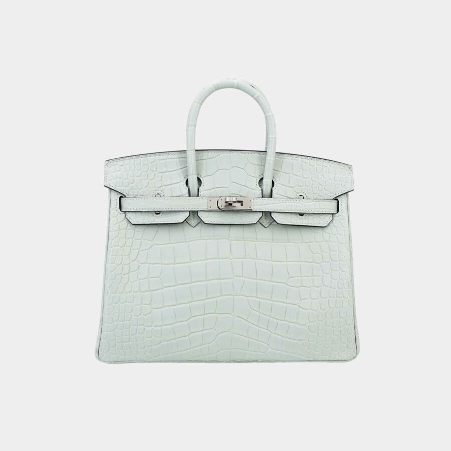 Birkin 25 Matte Alligator Gris Neve PHW | Studio Nafay