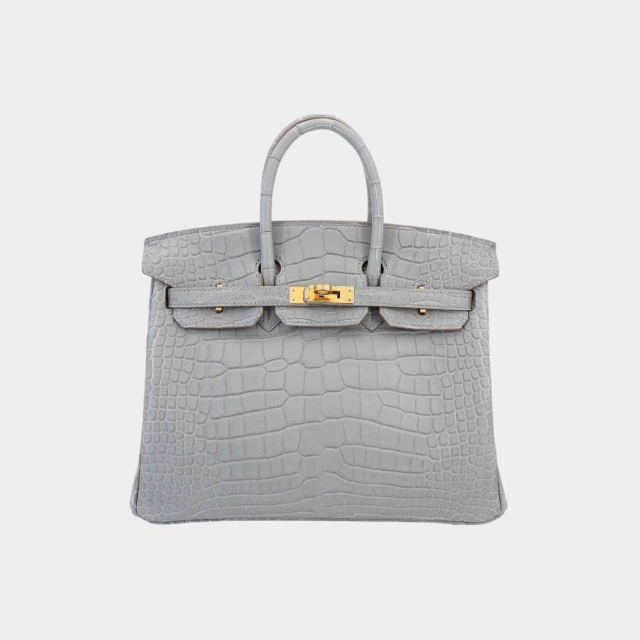 Birkin 25 Matte Alligator Gris Perle GHW | Studio Nafay