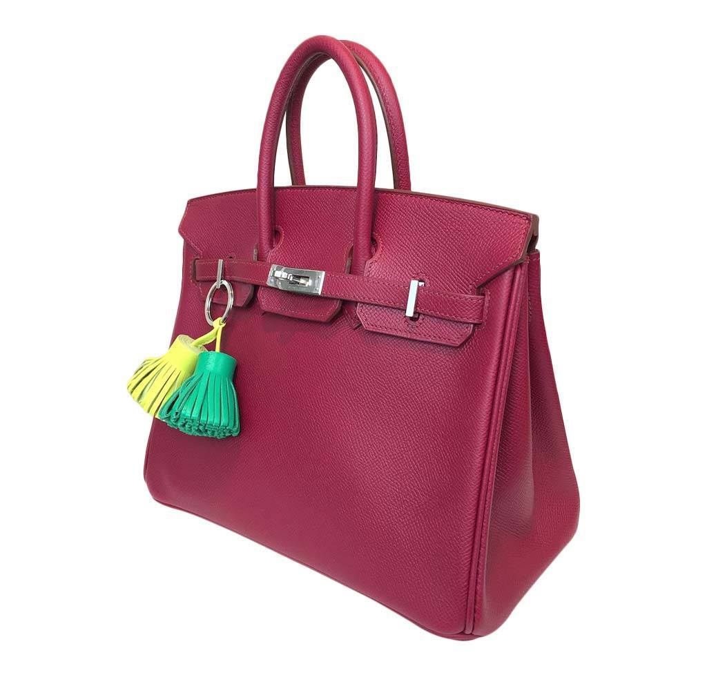 HermesBirkin 25 Rouge Vif Bag Epsom