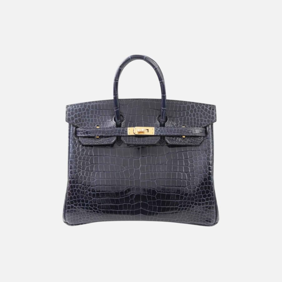 Birkin 25 Shiny Porosus Crocodile Bleu Baltique GHW | Studio Nafay