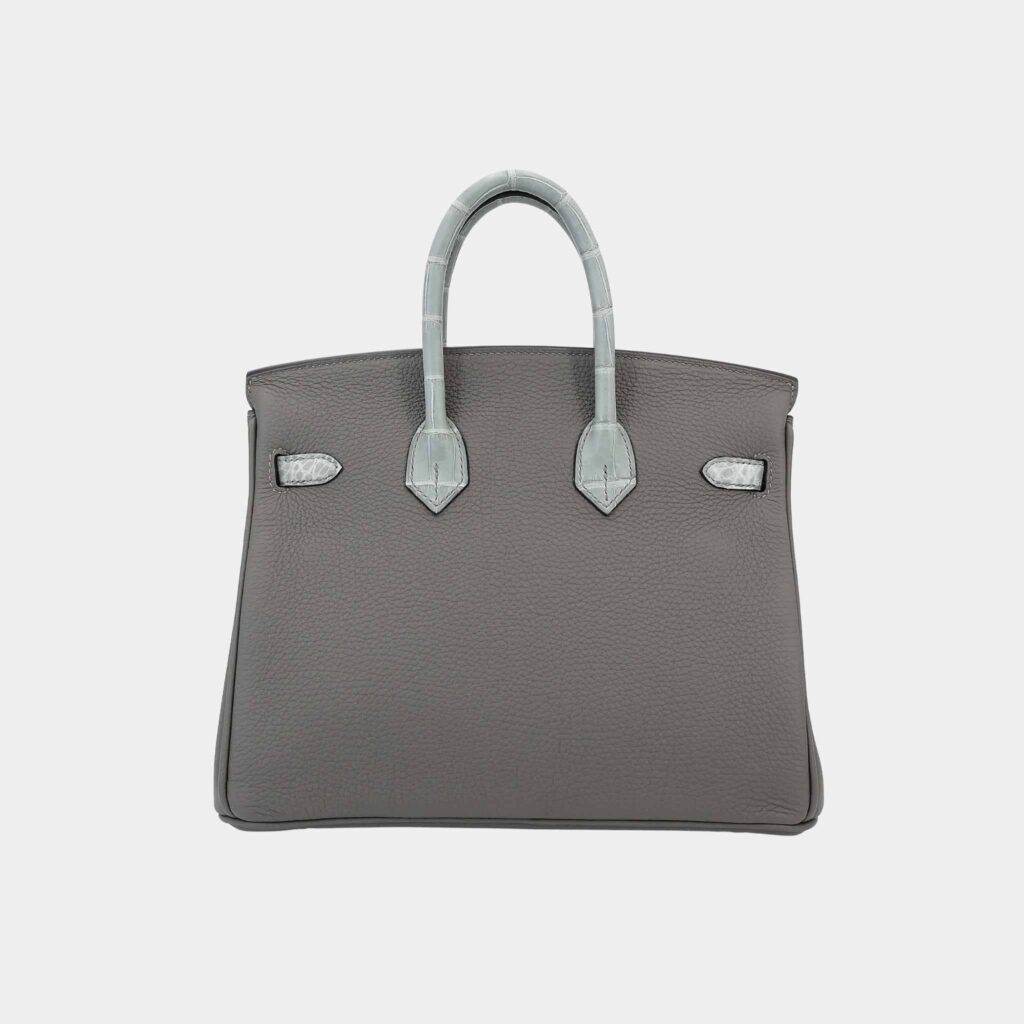 Birkin 25 Touch Togo-Matte Alligator Gris Meyer/ Gris Ciment PHW - Product Image 2