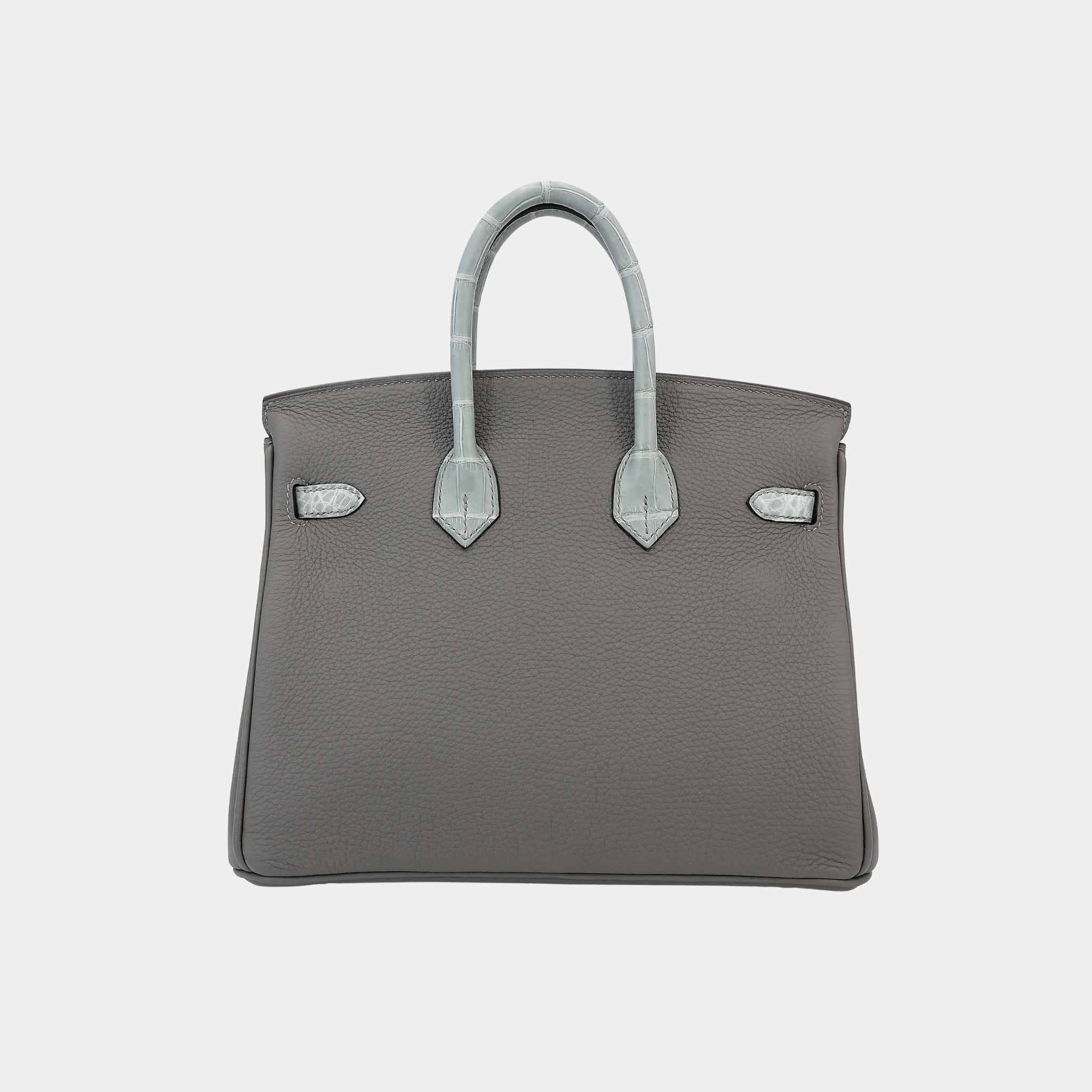 Birkin 25 Touch Togo-Matte Alligator Gris Meyer/ Gris Ciment PHW