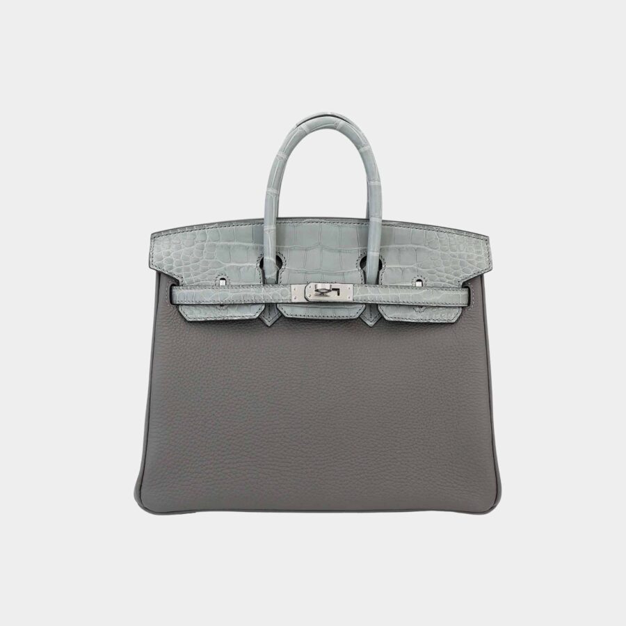 Birkin 25 Touch Togo-Matte Alligator Gris Meyer/ Gris Ciment PHW | Studio Nafay