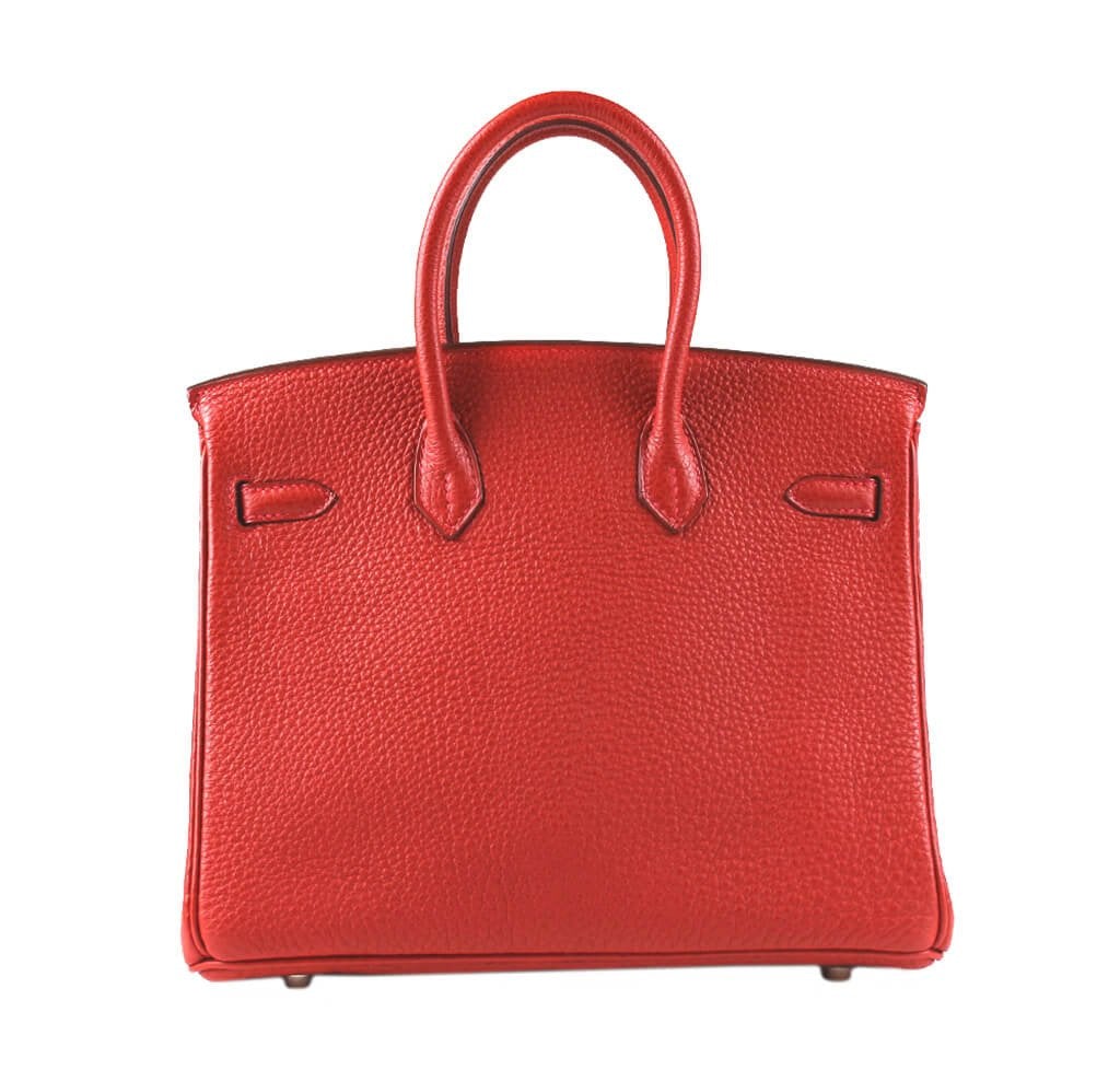 HermesBirkin 25 Bag Vermillion Palladium