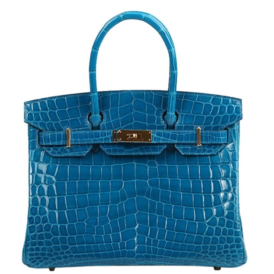 HermesBirkin 30 Bag Blue Izmir Crocodile | Studio Nafay