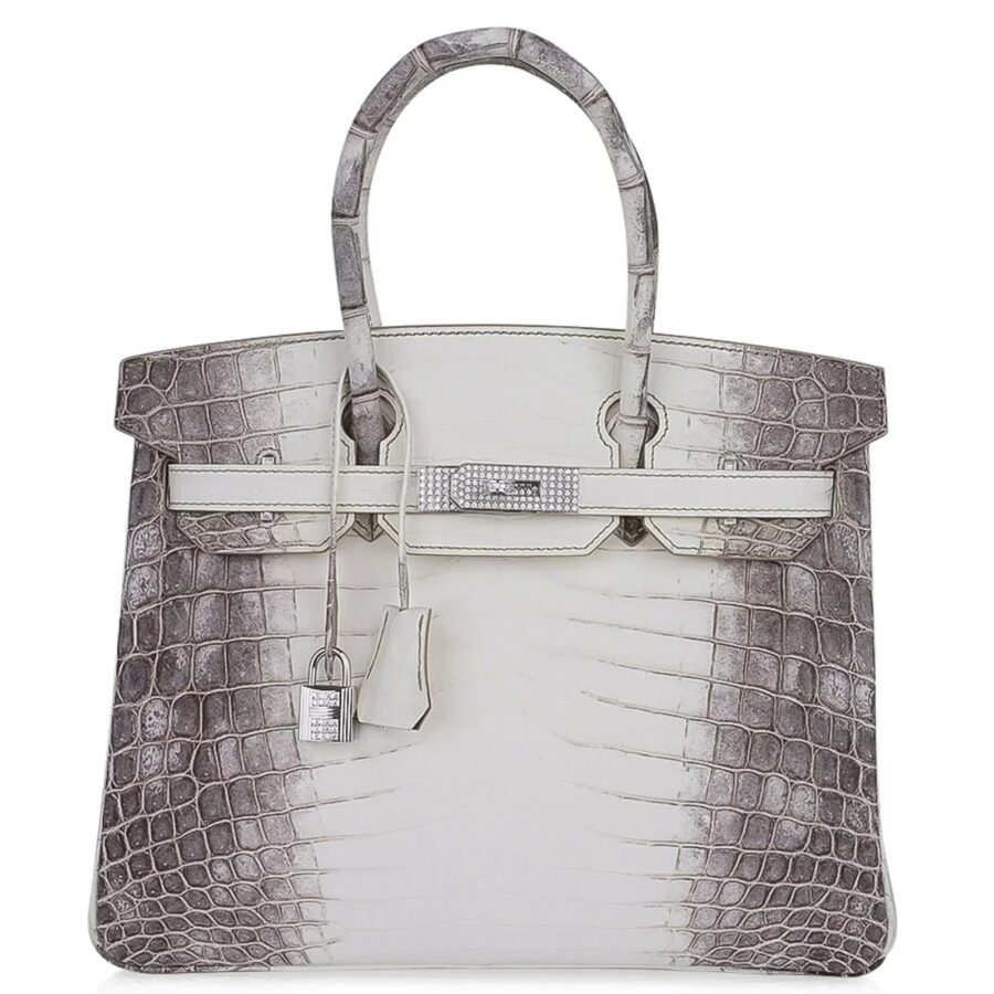 Hermes Birkin 30 Bag Diamond Himalayan Himalaya Handmade Blanc Crocodile White Gold Hardware | Studio Nafay