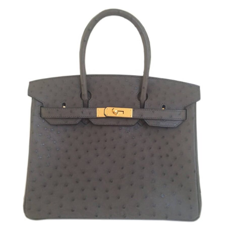 HermesBirkin 30 Ostrich Graphite Bag | Studio Nafay