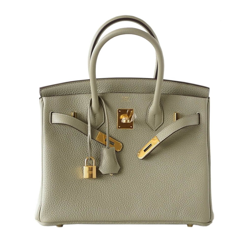 HermesBirkin 30 Bag Sage Clemence Leather