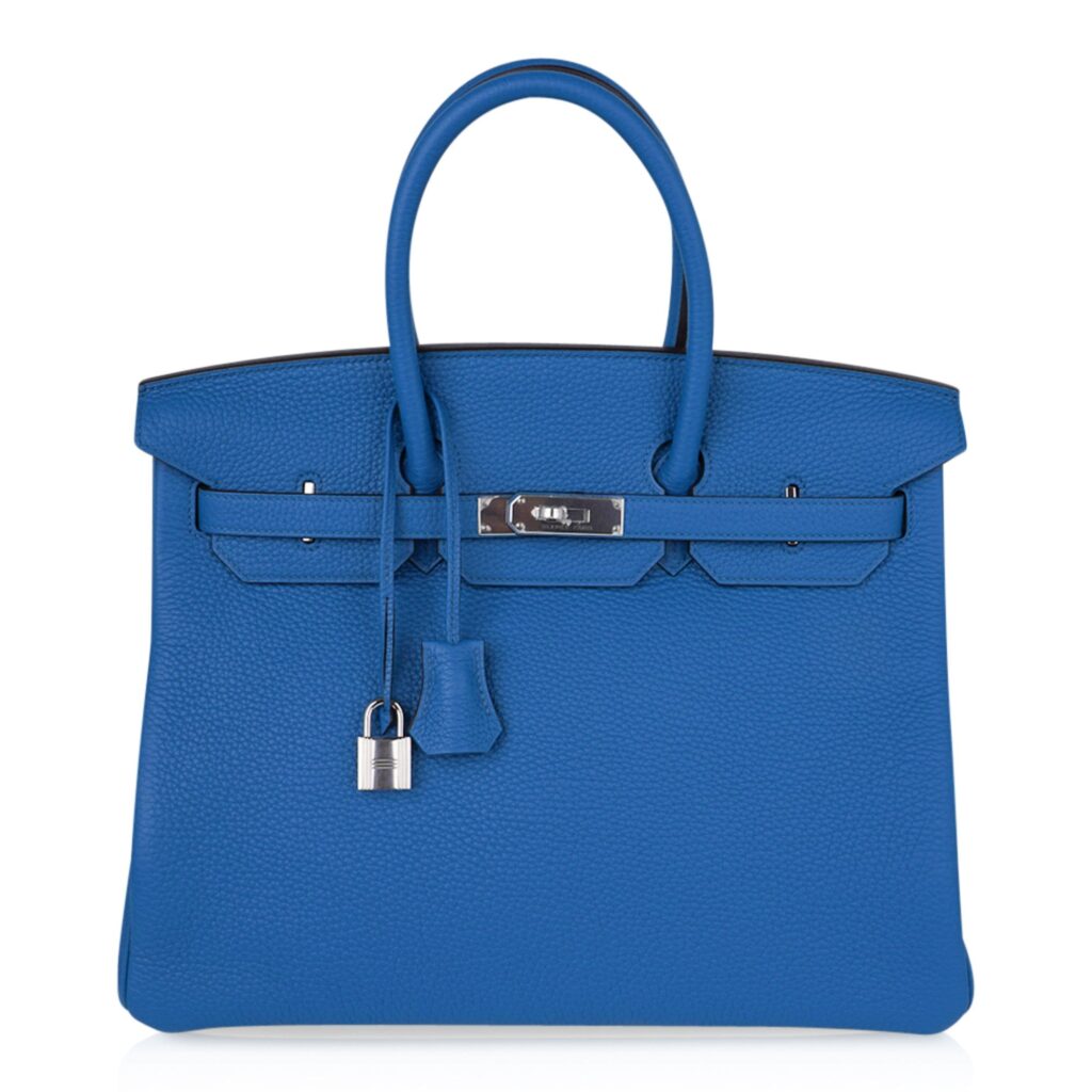 Hermes Birkin 35 Hermes Bag Rich Blue Izmir Clemence Palladium - Product Image 2
