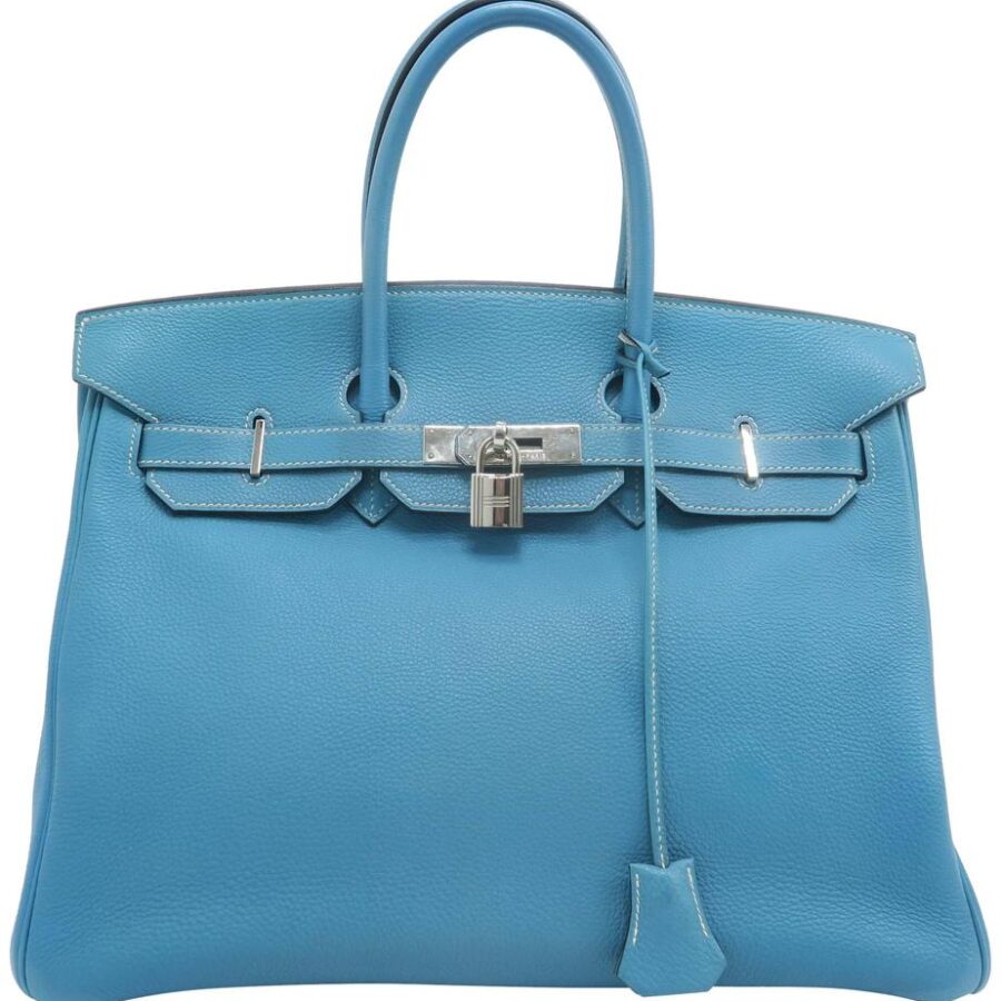 HermesBirkin 35 Bleu Zephyr Clemence Tote | Studio Nafay