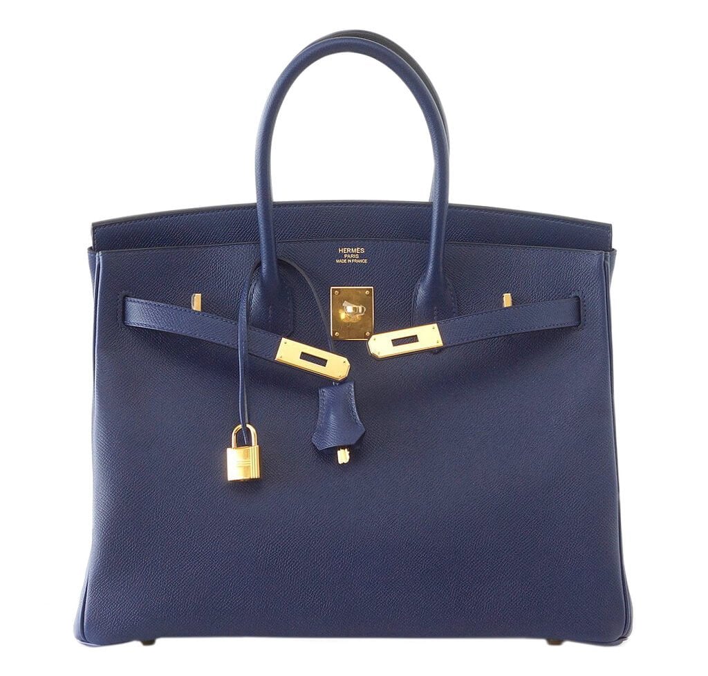 HermesBirkin 35 Bag Bleu Saphir Epsom Leather