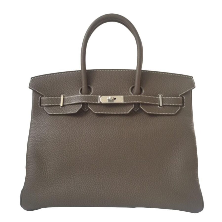 HermesBirkin 35 Etoupe Clemence Leather Bag | Studio Nafay