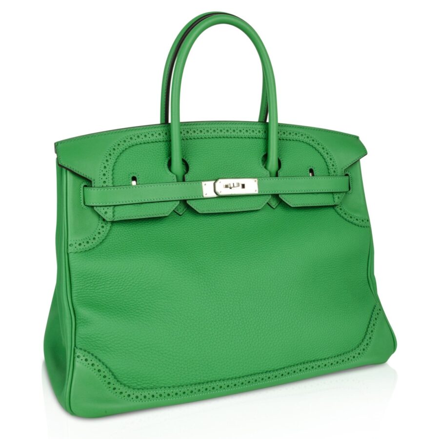 Hermes Birkin 35 Bag Ghillies Limited Edition Bamboo Palladium Hardware | Studio Nafay