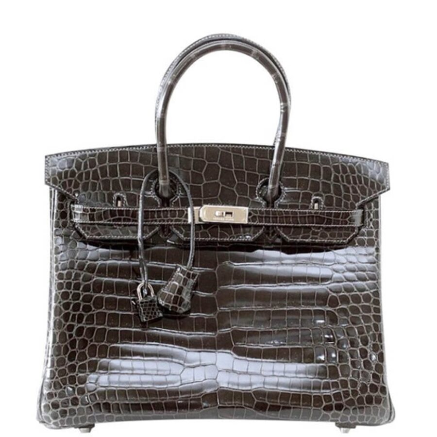 HermesBirkin 35 Bag Graphite Porosus Crocodile | Studio Nafay