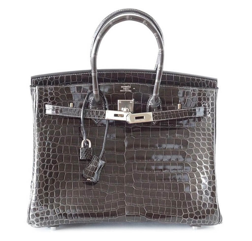 HermesBirkin 35 Bag Graphite Porosus Crocodile