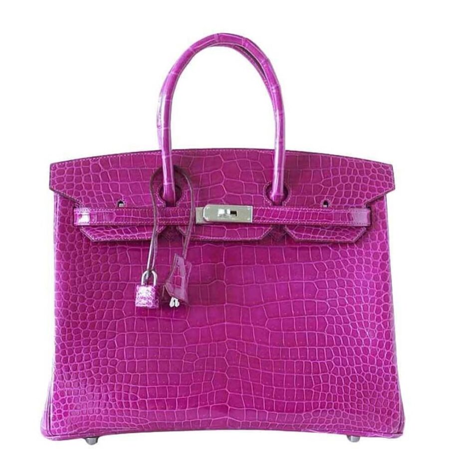 HermesBirkin 35 Rose Scheherazade Crocodile Bag | Studio Nafay