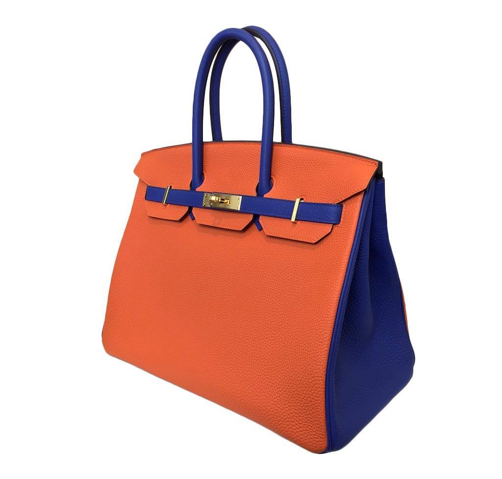 HermesBirkin 35 Blue Orange – Special Order HSS Bag