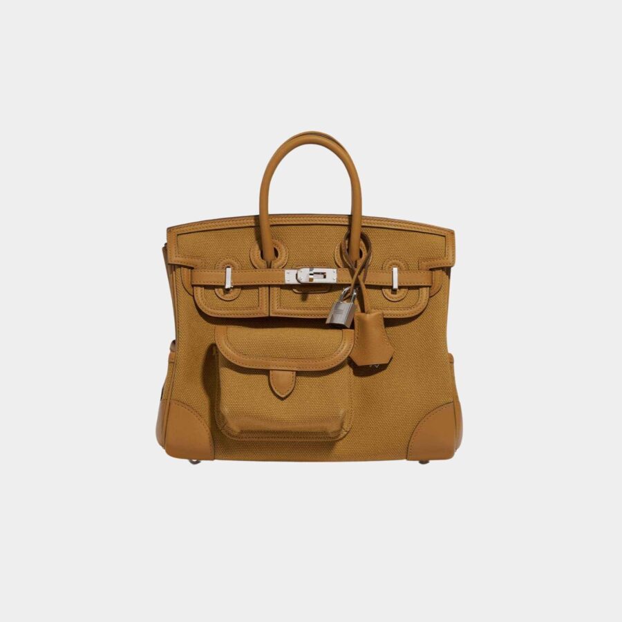 Birkin Cargo 25 Toile Goeland Veau Swift Desert Sesame | Studio Nafay