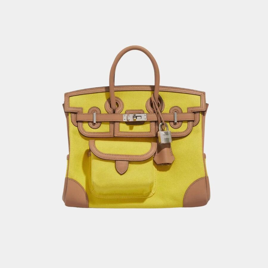 Birkin Cargo 25 Toile Swift Jaune Citron Chai | Studio Nafay