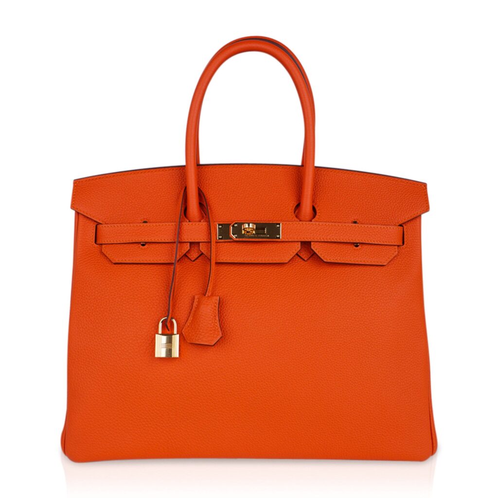 Hermes Birkin 35 Bag Feu Orange Togo Gold Hardware - Product Image 2