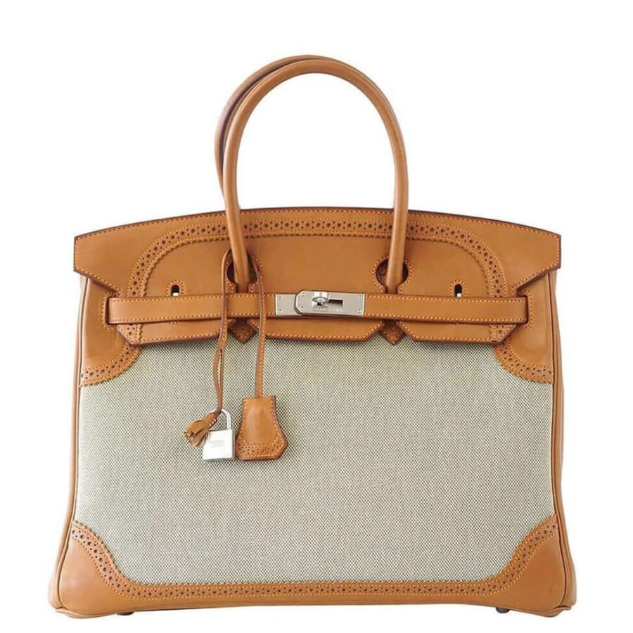 HermesBirkin Ghillies 35 Bag Barenia Toile | Studio Nafay