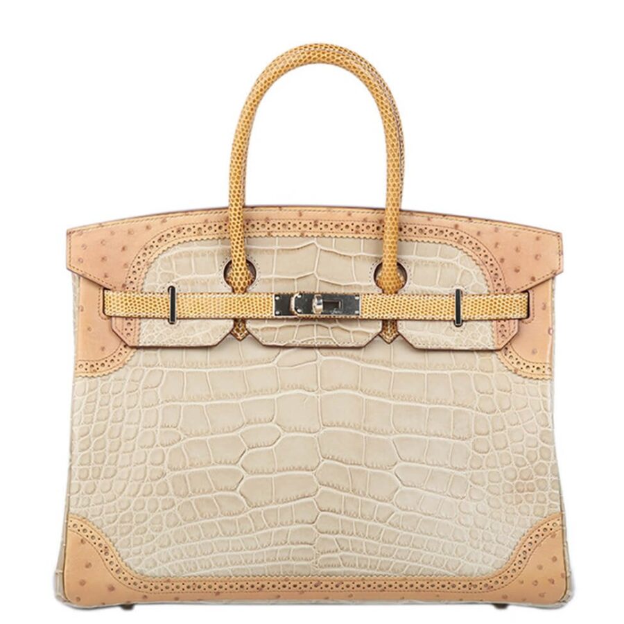 HermesGhillies Birkin 35 Tri-Color Alligator Bag | Studio Nafay