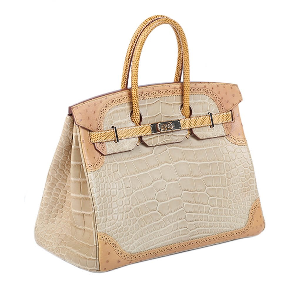 HermesGhillies Birkin 35 Tri-Color Alligator Bag