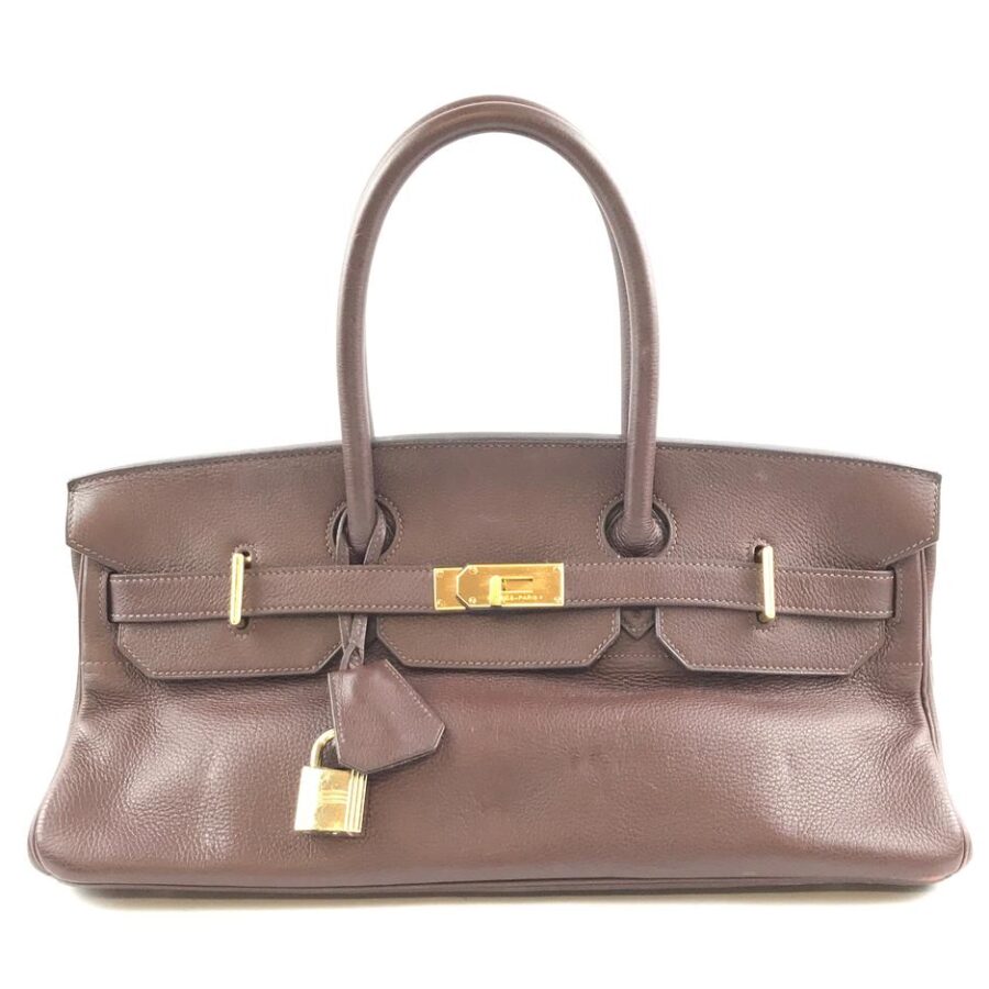 HermesJPG Shoulder Birkin Rare Limited Edition Hand Tote Brown Clemence Leather Satchel | Studio Nafay